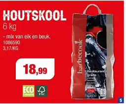 Hubo Barbecook houtskool FSC 6kg aanbieding