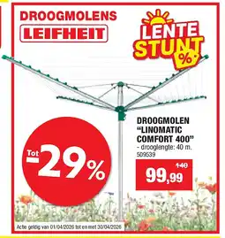 Hubo DROOGMOLEN “LINOMATIC COMFORT 400” aanbieding