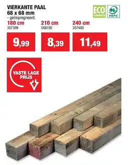 Hubo VIERKANTE PAAL 68 x 68 mm aanbieding