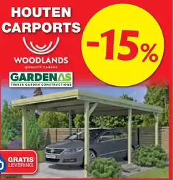 Hubo HOUTEN CARPORTS aanbieding