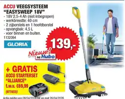 Hubo ACCU VEEGSYSTEEM “EASYSWEEP 18V” aanbieding