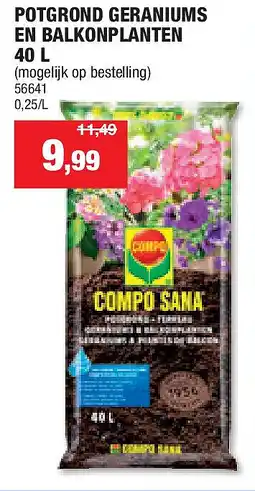Hubo POTGROND GERANIUMS EN BALKONPLANTEN 40 L aanbieding