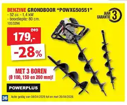Hubo BENZINE GRONDBOOR “POWXG50551” aanbieding