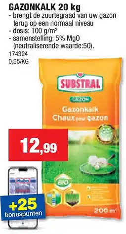 Hubo GAZONKALK 20 kg aanbieding
