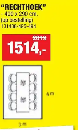 Hubo “RECHTHOEK” aanbieding