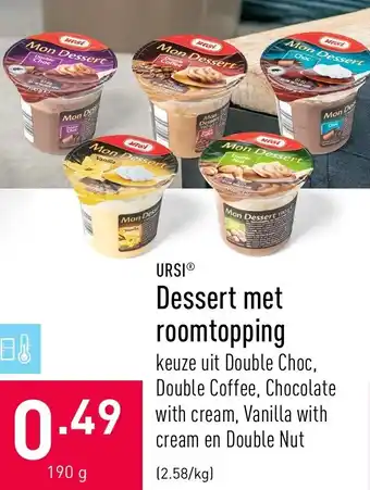 ALDI Dessert met roomtopping 190g aanbieding