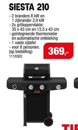 Hubo Barbecook Siesta 210 gasbarbecue graphite aanbieding