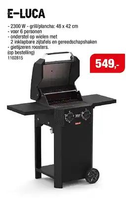 Hubo Barbecook Luca electrische barbecue aanbieding