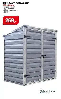 Hubo Voyager tuinkast 139x90x146,5 cm grijs aanbieding