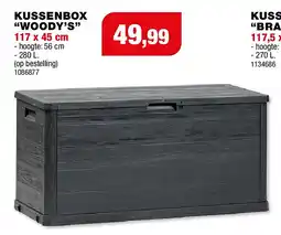 Hubo Toomax Woody's kussenbox 45x117x56 cm zwart aanbieding