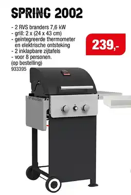 Hubo Barbecook Spring 2002 gasbarbecue aanbieding