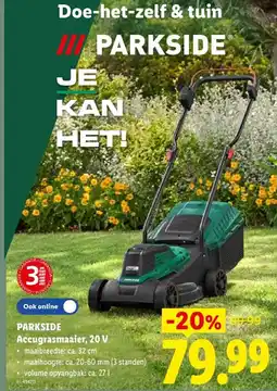 Lidl Accugrasmaaier, 20 V aanbieding