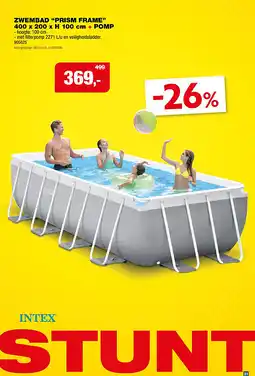 Hubo Intex Prism Frame zwembad 400x200x100 cm + pomp aanbieding