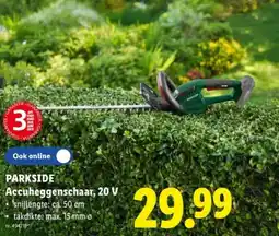 Lidl Accuheggenschaar, 20 V aanbieding