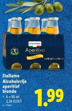 Lidl Alcoholvrije aperitief biondo aanbieding