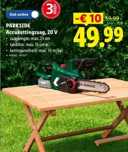 Lidl Accukettingzaag, 20 V aanbieding