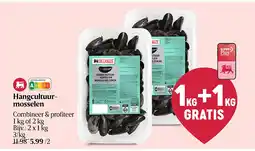 Delhaize Hangcultuurmosselen aanbieding