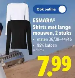 Lidl Shirts met lange mouwen, 2 stuks aanbieding