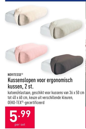 Kussenslopen voor ergonomisch kussen, 2 st.