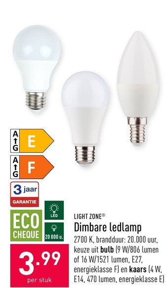 ALDI Dimbare ledlamp aanbieding