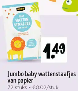 Jumbo Jumbo Baby Wattenstaafjes van Papier aanbieding
