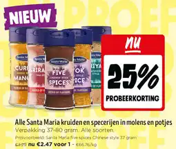 Jumbo Alle Santa Maria kruiden en specerijen in molens en Potjes aanbieding