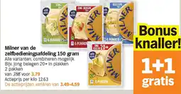 Albert Heijn Milner van de zelfbedieningsafdeling 150 gram aanbieding