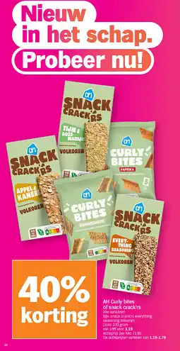 Albert Heijn AH Curly bites of snack crack'rs aanbieding