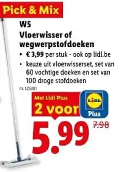 Lidl W5 Vloerwisser of wegwerpstofdoeken aanbieding