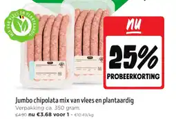 Jumbo Jumbo chipolata mix van vlees en plantaardig aanbieding