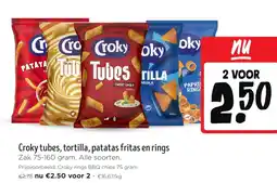 Jumbo Croky tubes, tortilla, patatas fritas en rings aanbieding
