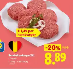 Lidl Runderhamburger XXL aanbieding