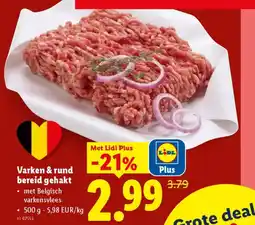 Lidl Varken & rund bereid gehakt aanbieding