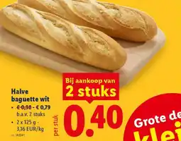 Lidl Halve baguette wit aanbieding