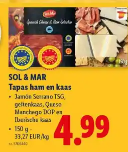 Lidl Sol & mar tapas ham en kaas aanbieding