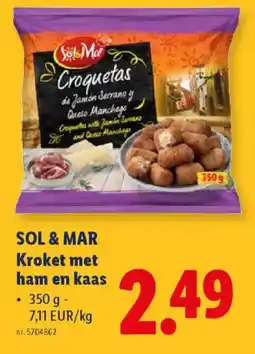 Lidl Sol & mar kroket met ham en kaas aanbieding