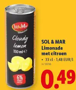 Lidl Sol & Mar Limonade met citroen aanbieding