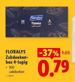 Lidl Floralys zakdoeken- box 4-lagig aanbieding