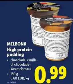 Lidl Milbona high protein pudding aanbieding