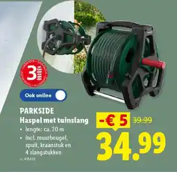Lidl Parkside Haspel met tuinslang aanbieding