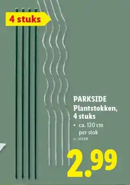Lidl Parkside plantstokken, 4 stuks aanbieding