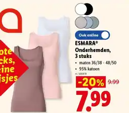 Lidl Esmara® Onderhemden, 3 stuks aanbieding