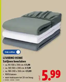 Lidl Livarno home satijnen hoeslaken aanbieding