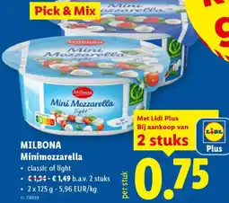 Lidl Milbona minimozzarella aanbieding