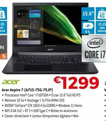 Exellent Acer aspire 7 (A715-75G-75JP) aanbieding