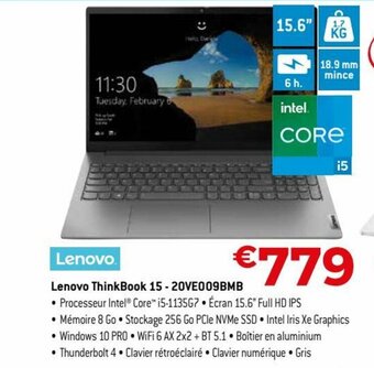 Exellent Lenovo thinkbook 15 - 20VE009BMB aanbieding