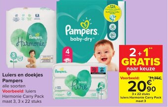Carrefour Luiers en doekjes Pampers aanbieding