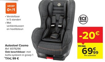 Carrefour Autostoel Cosmo aanbieding