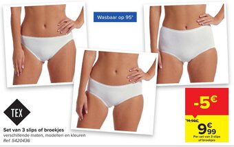 Carrefour Set van 3 slips of broekjes aanbieding