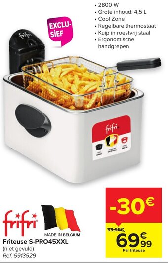 Carrefour Frifri Friteuse S-Pro45XXL aanbieding
